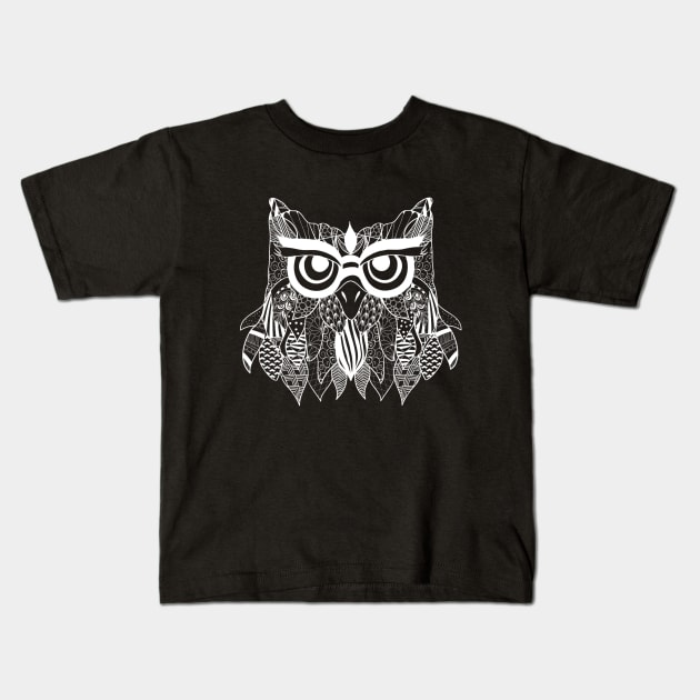 Owl Kids T-Shirt by Black0White